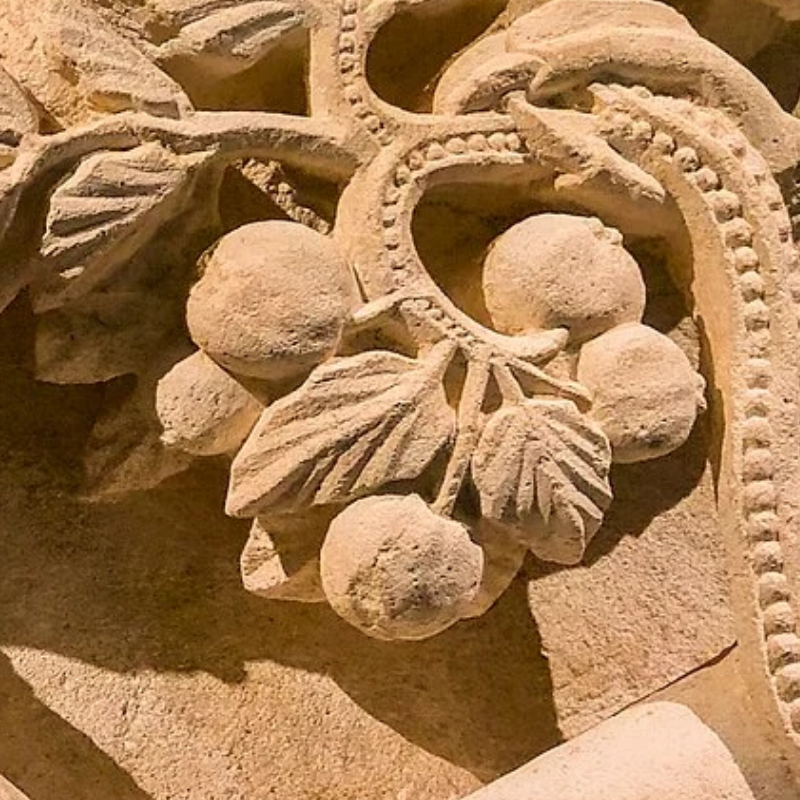 La Tentation d'Eve, détail de la grenade